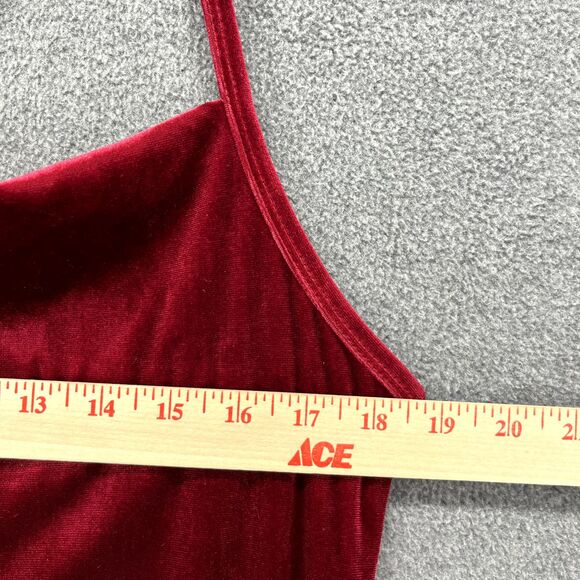 Bloomchic Dress Women Plus 1X 14 16 Red Velvet Bodycon Stretch Adjustable straps - Picture 7 of 13